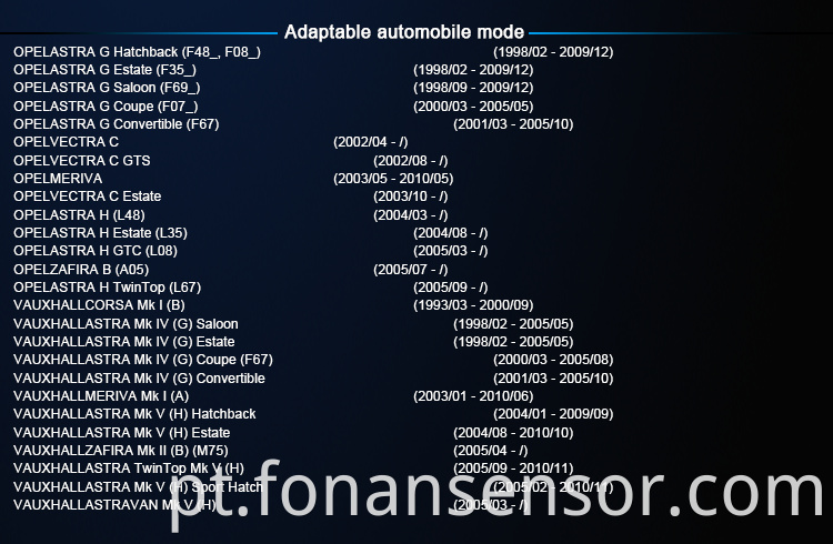 Sensor de batida de detonação do motor para OPEL AS1004412B1 6238281